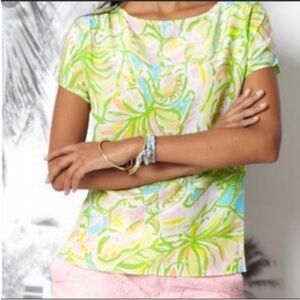 Lilly Pulitzer Elephant Ear Guava Silk Top From Bloomingdale’s!  Small.